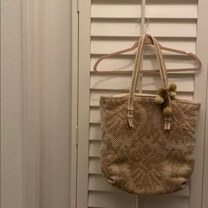 America & Beyond nude tapestry bag
